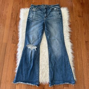 American Eagle Stretch Super High Rise Flare Jeans Size 12